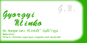 gyorgyi mlinko business card